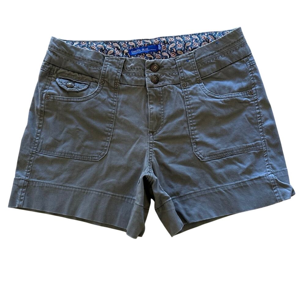 “Dakota Blue” Womens Shorts Khaki/Grey Size 10 Bermuda Pockets Cotton Blend